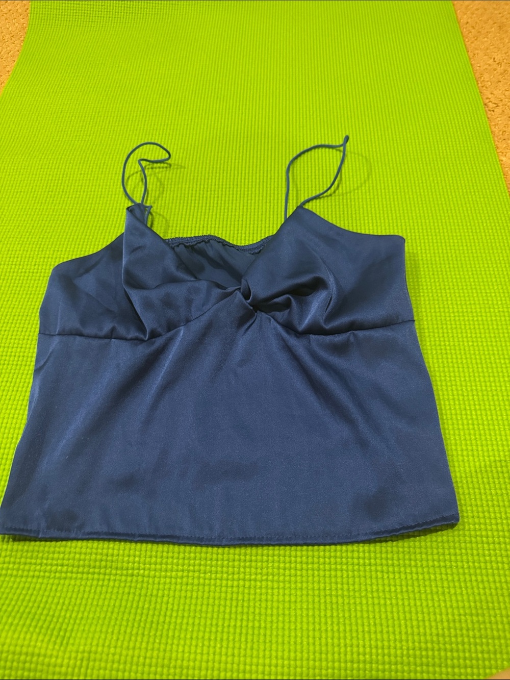 Royal Blue/Navy Twist-Front Spaghetti Strap Cami Top